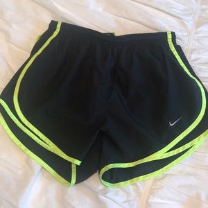 Black and neon nike shorts